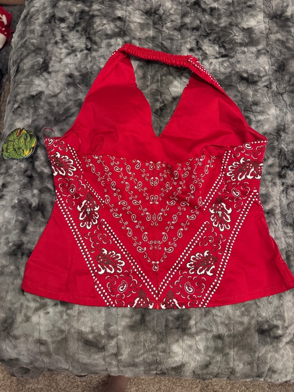 Vixen by Micheline Pitt: Vintage Bandana Halter Top, NWT (Size 2X) - Picture 4 of 6